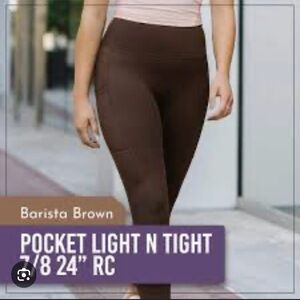 ZYIA Size 12 *NWT* Barista Brown Pocket Light ‘N Tight 7/8, 24” leggings